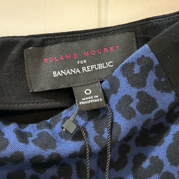 Roland Mouret For Banana Republic Blue Leopard Print Pencil Skirt Size 0 - Picture 4 of 7